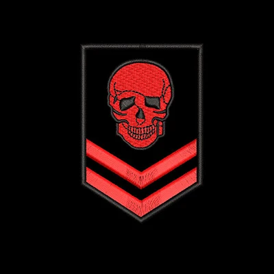 Череп эполета Военный Патч shoudler Байкер значки мотоцикл клуб PunkRocker патчи - Цвет: red 4pcs