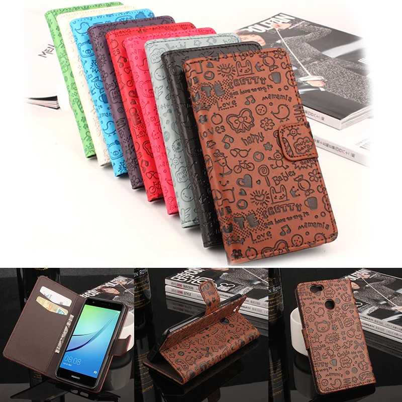 

For Huawei Nova Phone Case Folio Flip Premium Pattern PU Leather Wallet Case Cover with Cash and Card Slots xiaomonv
