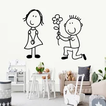 Creative boy and girl flower Wallpaper Home Decoration Wall Sticker Bedroom Nursery Decoration Accessories Murals naklejki creative floral girl pattern wall sticker for bedroom livingroom decoration