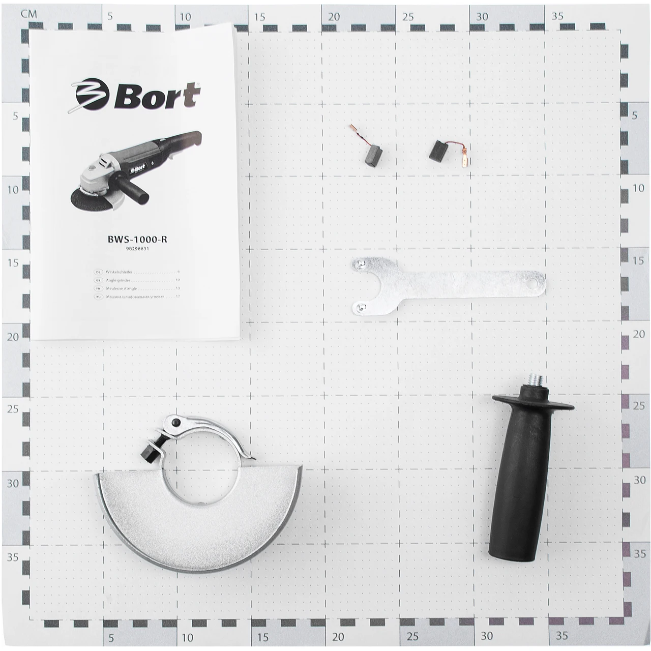 Машина шлифовальная угловая (болгарка) Bort BWS-1000-R (блокировка шпинделя, регулировка кожуха без ключа, регулировка скорости)