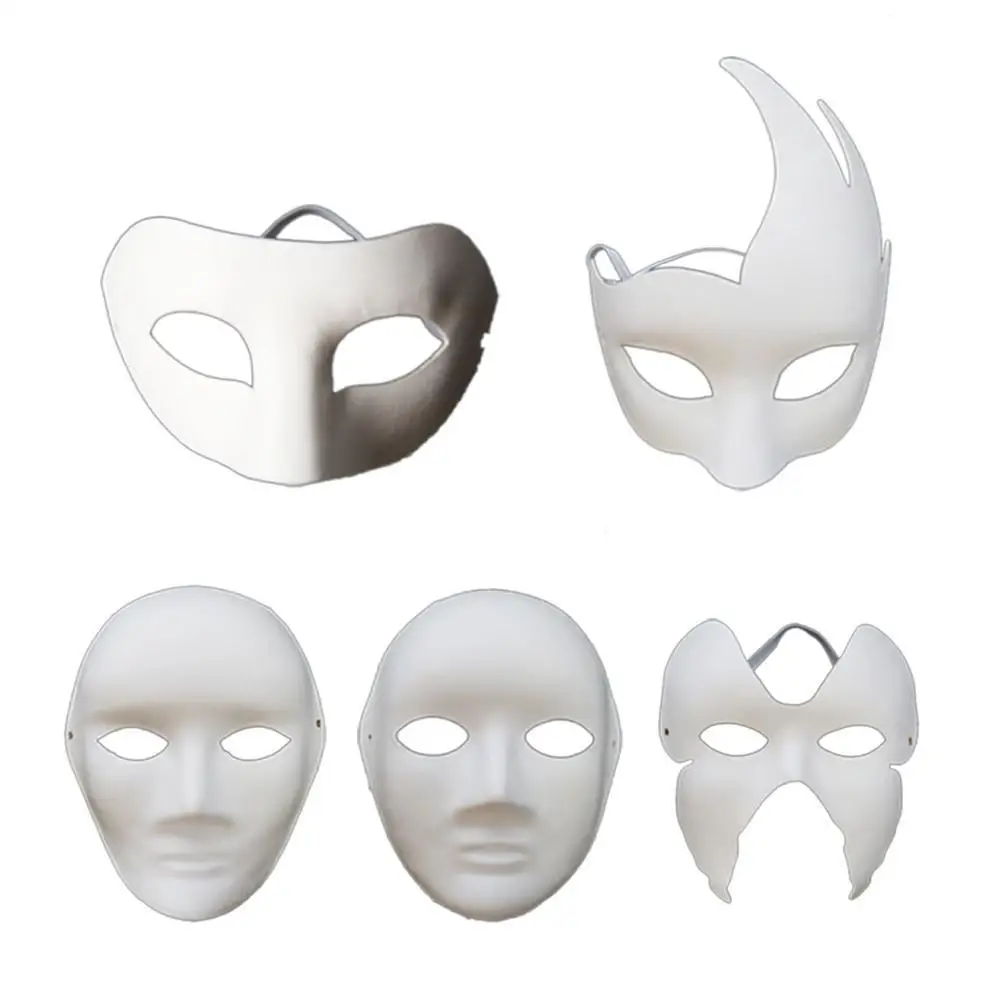 

Thickened DIY Environmentally Friendly Paper Pulp Mask Halloween Dance Party Blank Hand-painted Mask