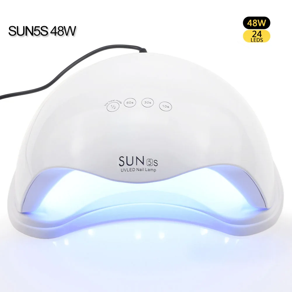 Sun5s 48W UV Lamp LED Nail Lamp For Manicure Nail Dryer For Curing All Gels Polish With Infrared Sensing 10/30/60s Timer Sun5s 48W UV Lamp LED Nail Lamp For Manicure Nail Dryer For Curing All Gels Polish With Infrared Sensing 10/30/60s Timer