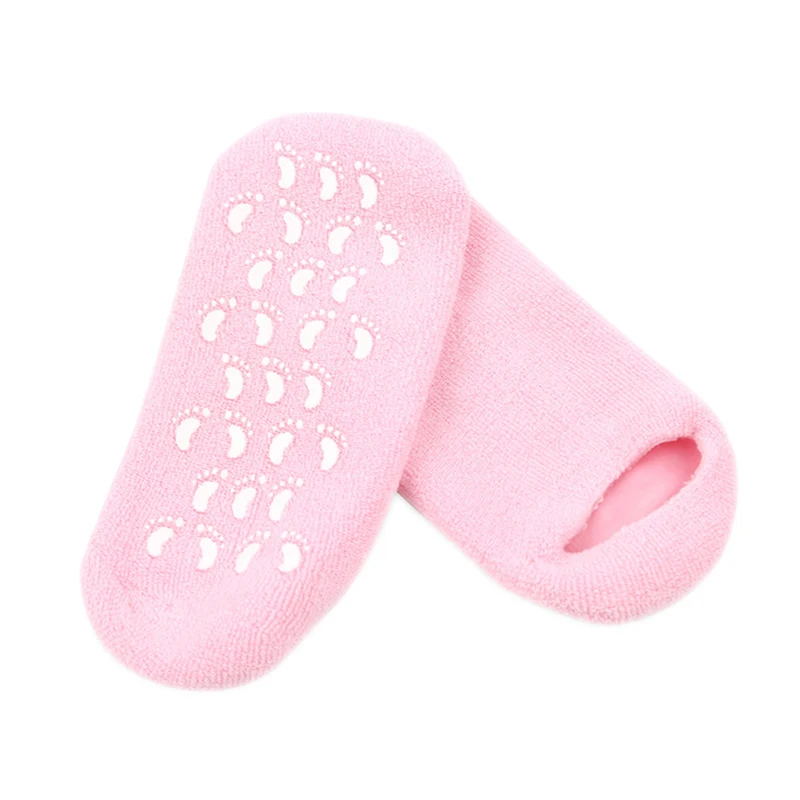 

1Pair Moisturize Soften Repair Cracked Skin Gel Sock Skin Foot Care Tool Treatment Spa Sock with pink Color