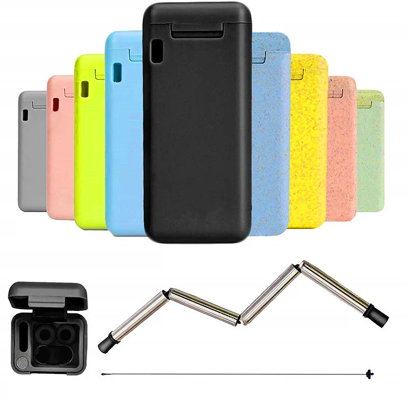 

Collapsible Reusable silicone Straw Foldable Drinking Straw metal straws Travel Household Drinking Tool Bar Accessories X