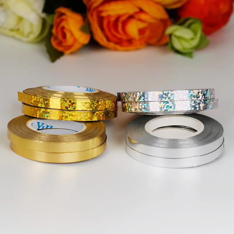 

5mm 10M Silver Gold Balloon Ribbon Roll Foil Latex Balloons Gift Box Wedding Birthday Event Party Decoration Supplies 1 Roll