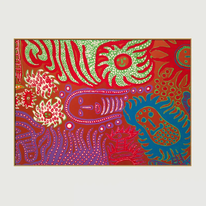 SELFLESSLY ART Yayoi Kusama Canvas Art Red Pumpkin Printed Oil Painting On Canvas Wall Painting for Home Decor Wall Picture - Цвет: Светло-желтый