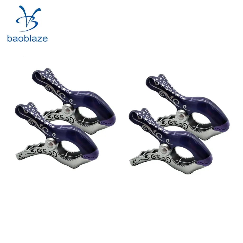 4 pieces Beach Towel Clips Clothes Quilt Clamp Holder Lounge Chair Peg  