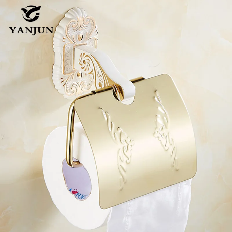 

Yanjun Wall Mounted Hand gold Toilet Paper Roll Holder With Flap Paper Towel Holder Accessories For Bathroom YJ-8889