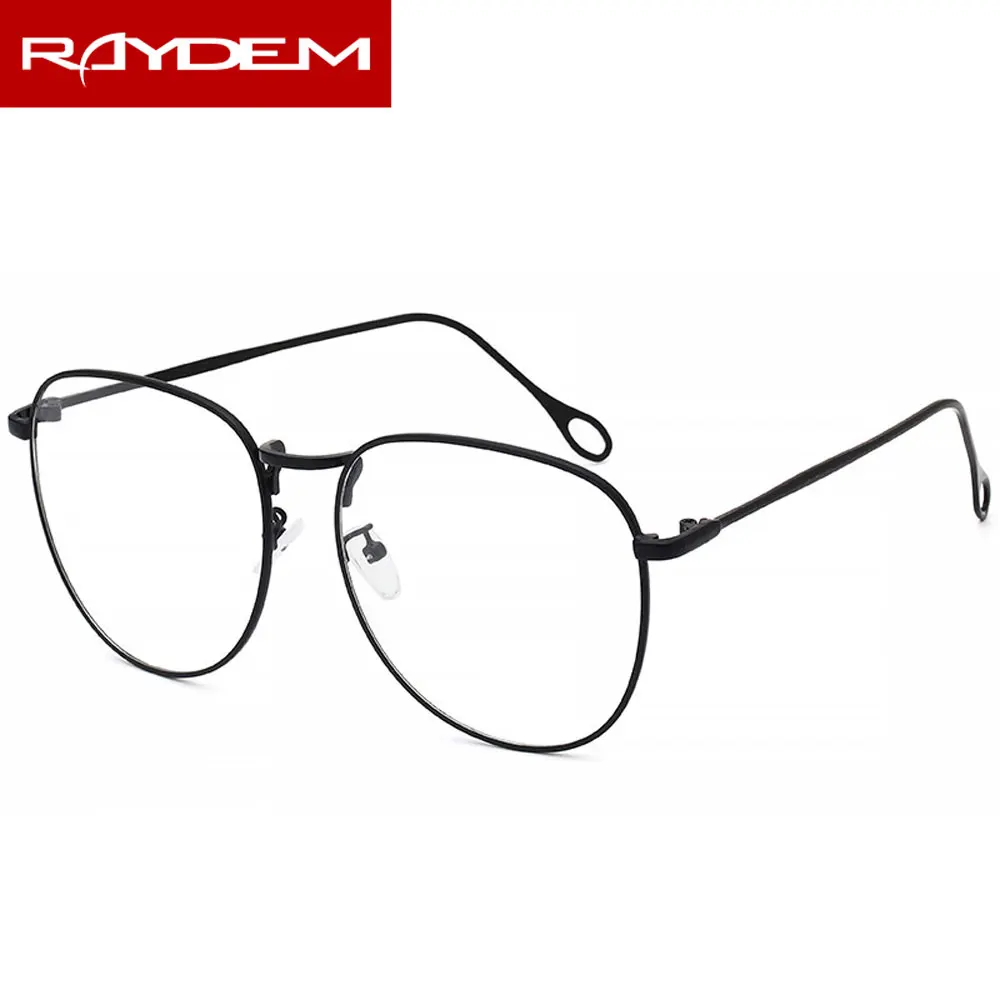 

2018 Men Vintage Metal Frame Round Big Glasses New Hot Sale Optical Male Reading Eyeglasses Black Woman Light Classes Female