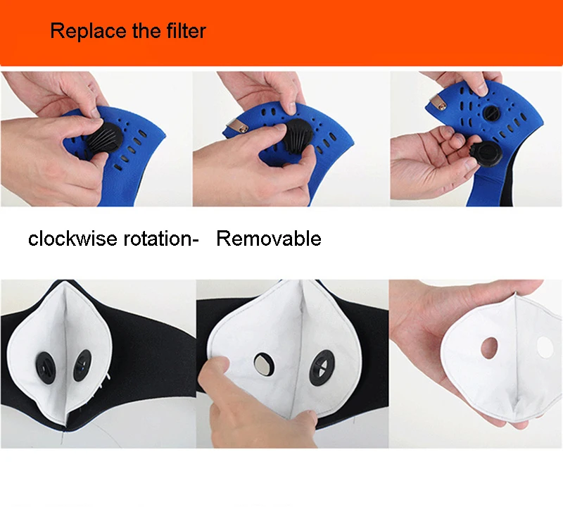 Фильтр с активированным углем, велосипедная маска для лица, Спортивная ...