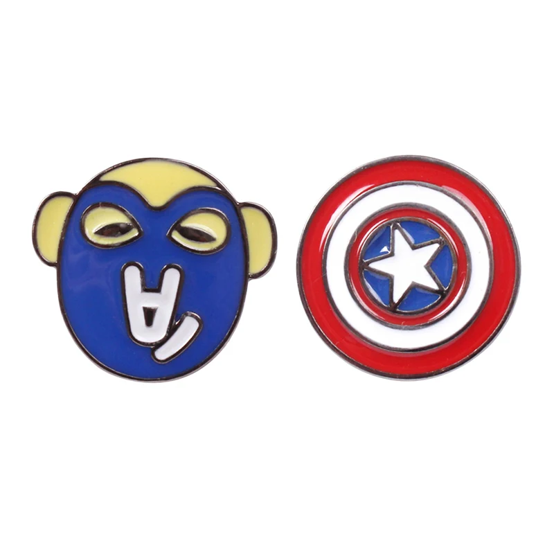 

Captain America pins & brooches for men and women captain America shield helmet pins and brooches anime clothes badges
