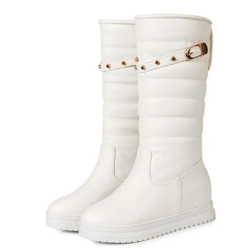 Women Boots Autumn and winter New style Non-slip Thick bottom Snow boots white thickening Cashmere Internal increase High Boots