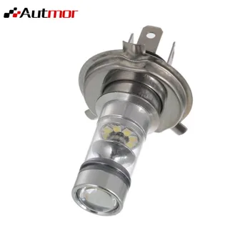 

AUTMOR 2pcs Car LED High Power Light Bulb Sharp H4 100W 20smd Led Headlight Yellow Cold White Positive White