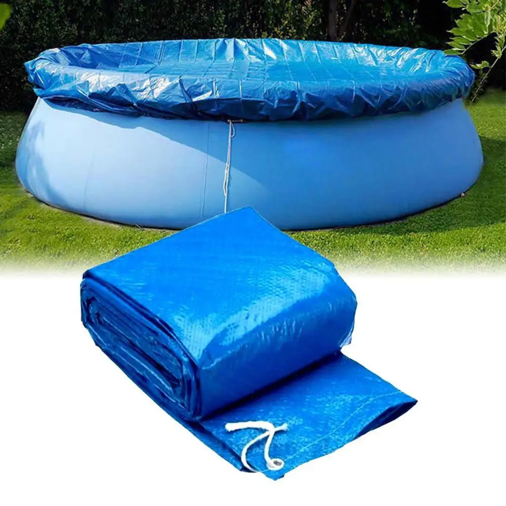 New Swimming Pool Cover Cloth Cloth Bracket Pool Cover Inflatable Swimming Pool Dust Cover Diaper Round Durable PE Cloth