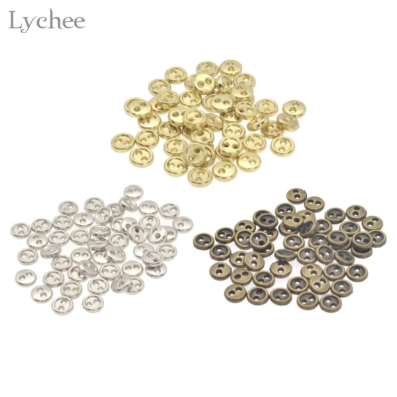 

Lychee Life 50pcs 5mm Mini Doll Button DIY Handmade Sewing Button 2-Holes Flatback Button Scrapbooking Accessories