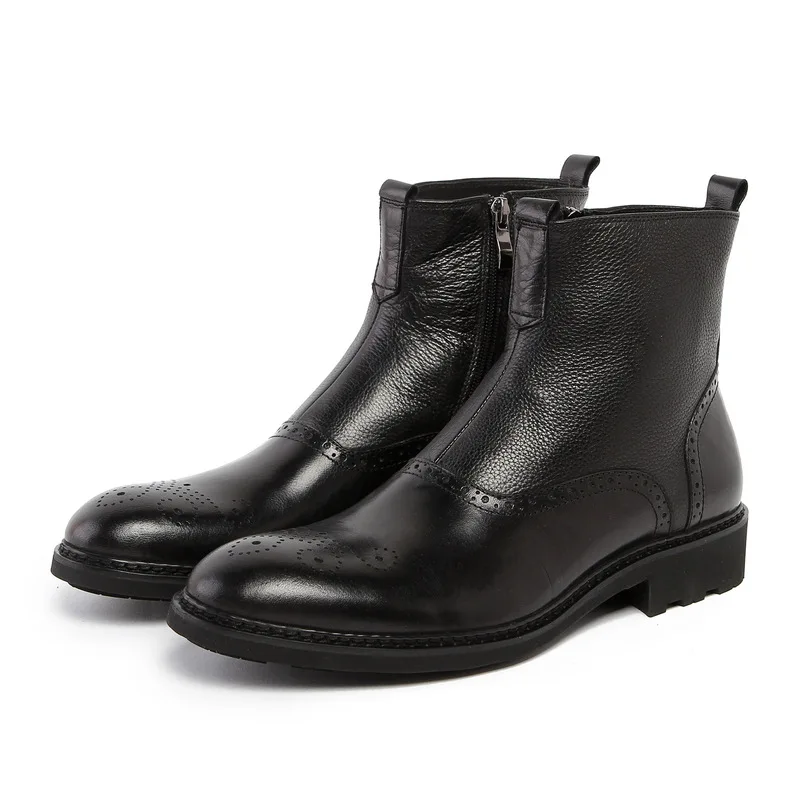 MYCOLEN/осенне-зимние ботинки «Челси»; Мужская обувь; мужские деловые ботильоны из натуральной кожи; качественные слипоны; мужские повседневные коричневые ботинки