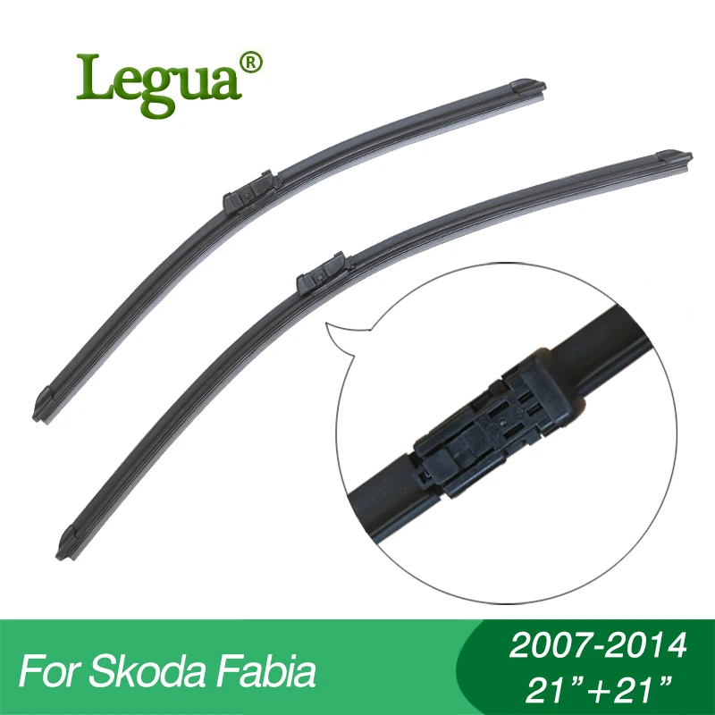 Legua Wiper blades for Skoda Fabia(2007-2014) 21&quot+21&quot car wiper Boneless Windscreen Windshield Wipers Car accessory | Автомобили и