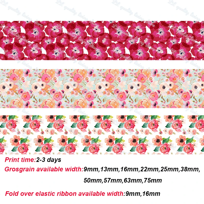 floral printed grosgrain ribbon (1)