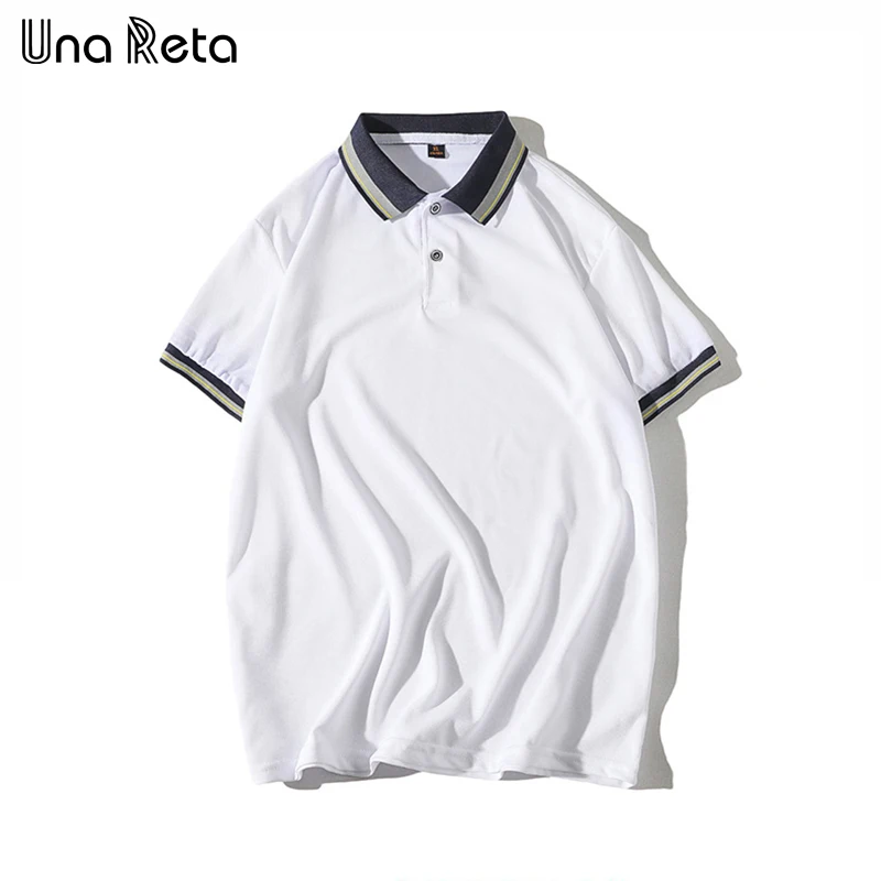 

Una Reta Summer Men's T-shirts 2018 New Pure color lapel Short Sleeve T-shirt Tops Fashion casual lovers T-shirts