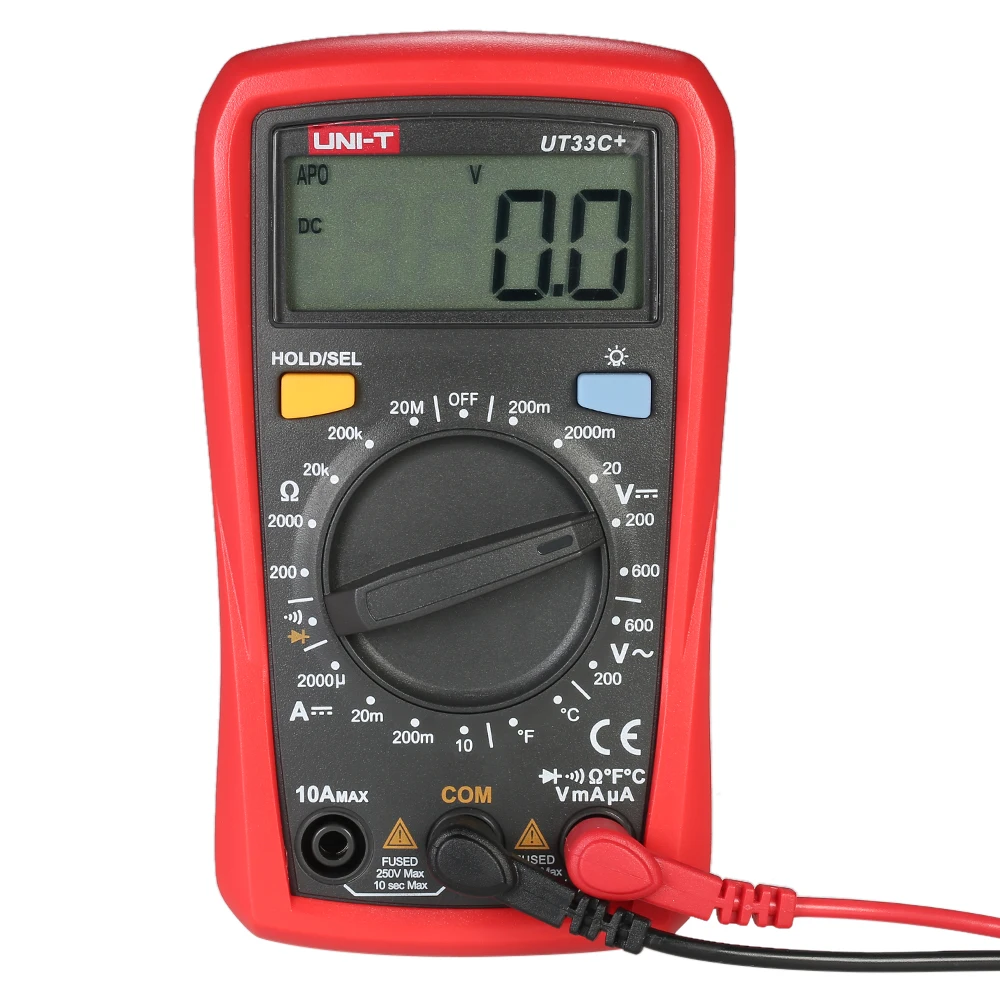 

UNI-T UT33C+ Digital Multimeter DMM Backlight LCD Display DC AC Voltage DC Current Resistance Tester Handheld LCR Meter Ammeter