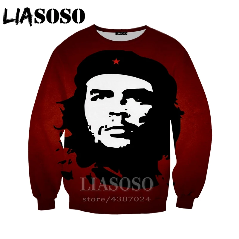 Новые повседневные женские и мужские толстовки liaseo с аниме принтом 3d Che Guevara