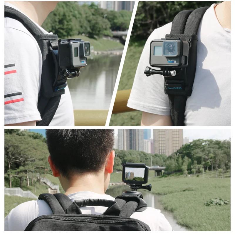 Backpack Clip Strap Mount 360 Rotating Quick Release Shoulder Arm Belt For Gopro Hero 6 5 4 3+ SJCAM Camera Accessories (10)