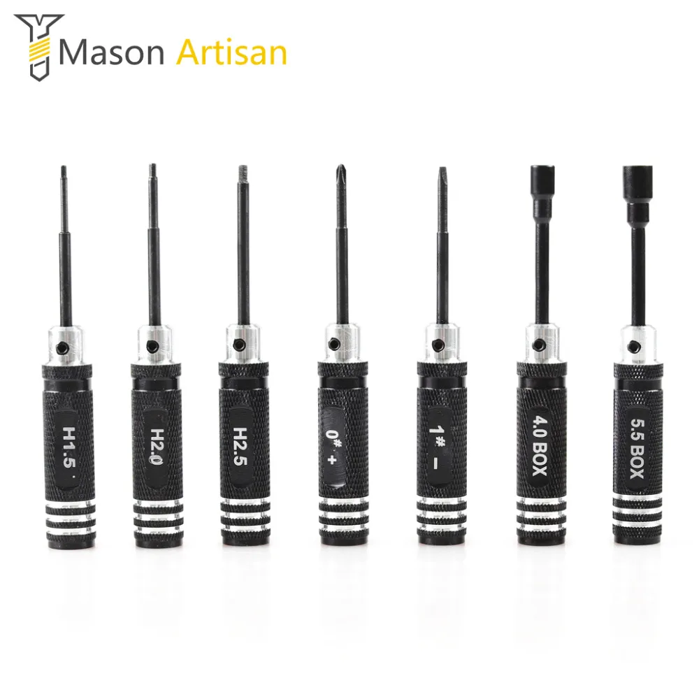 

7Pcs RC Screwdriver Set Hex Socket Head Screw Driver RC Model DIY Tool Multifunction Model Airplane Aircraft Hand Tool Set