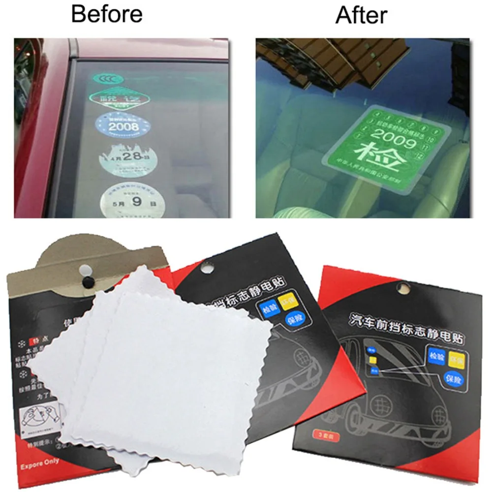 

Annual Post Car Sticker AUTO Window Signal Clear Cling Static Film inspection stickers Tax Disc Holders windshield Car Styling