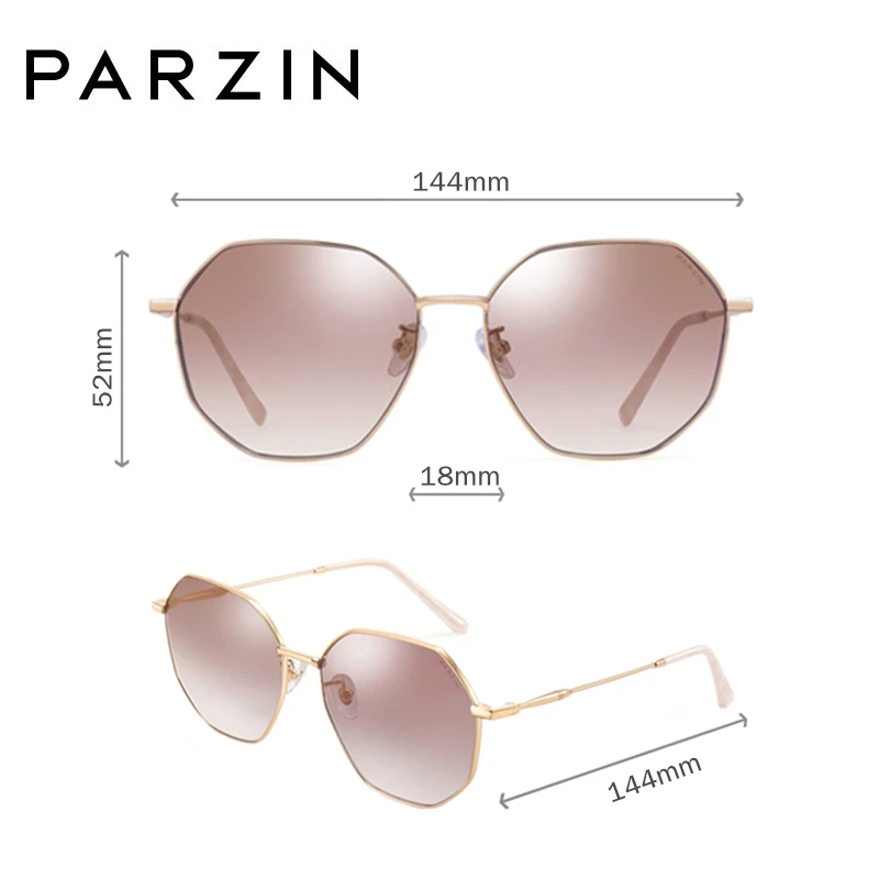 Женские солнцезащитные очки высокого качества PARZIN бренд дизайнер металлическая многоугольная оправа солнцезащитные очки мода тенденция новые продукты