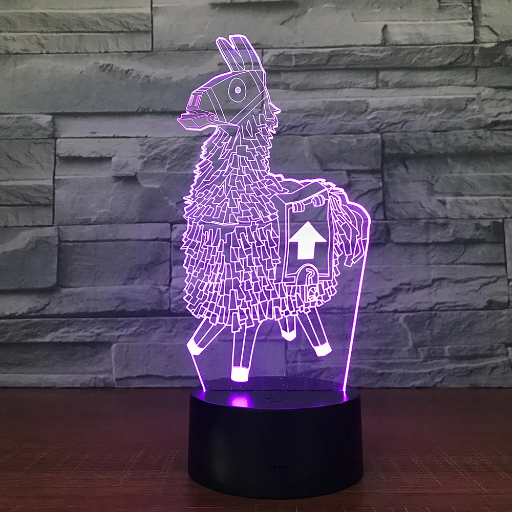 Fortnite Battle Royale Llama Rocket Launcher Scar 3d Night Light Led - fortnite battle royale llama rocket launcher scar 3d night light led lamp with 7 colors change touch remote control