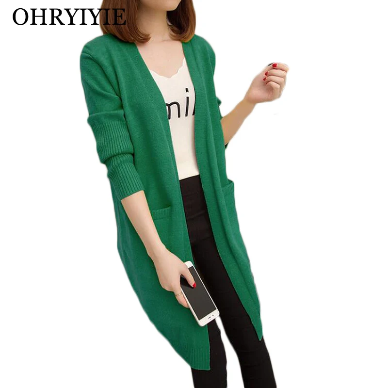 long cardigan sweater with pockets