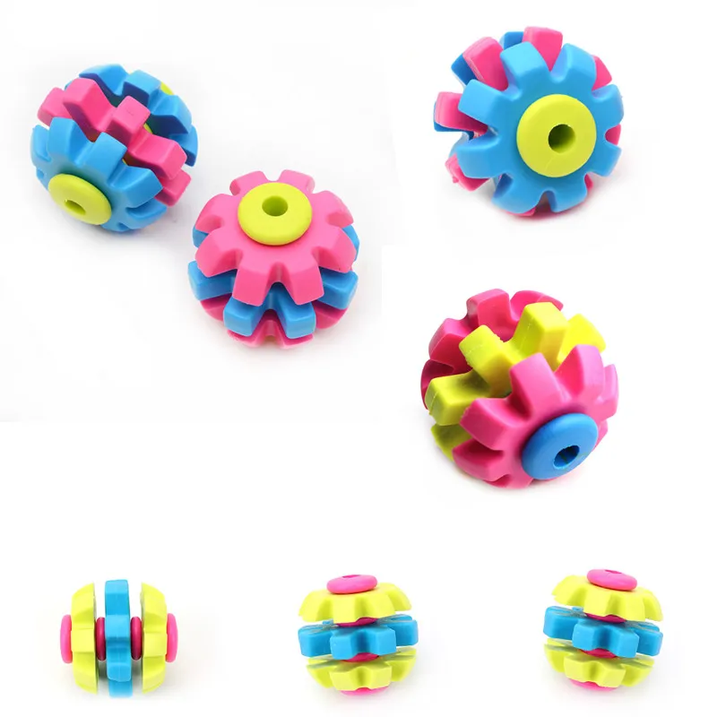 1pc Funny Dog Toys Ball Colorful Pet Training Playing Ball For Small