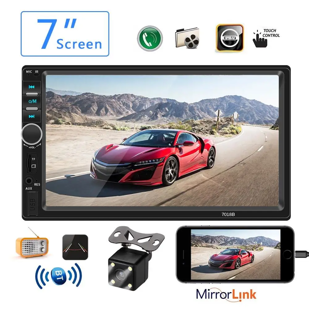 

Radio 2 din Car Radio 7" HD Autoradio Multimedia Player 2DIN Touch Screen Auto audio Car Stereo MP5 Bluetooth USB TF FM Camera