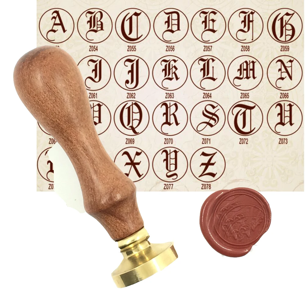 Wax Seal Copper Head With Handle Curlicue 26 Alphabet Diy Scrapbooking