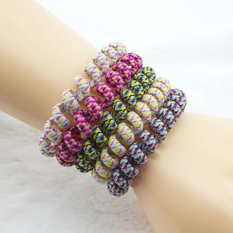 5 قطعة/الوحدة النساء المطاط حبل الشعر مطاطا Hairbands دوامة شكل ربطات الشعر أغطية الرأس اكسسوارات سلك الهاتف خط عقال