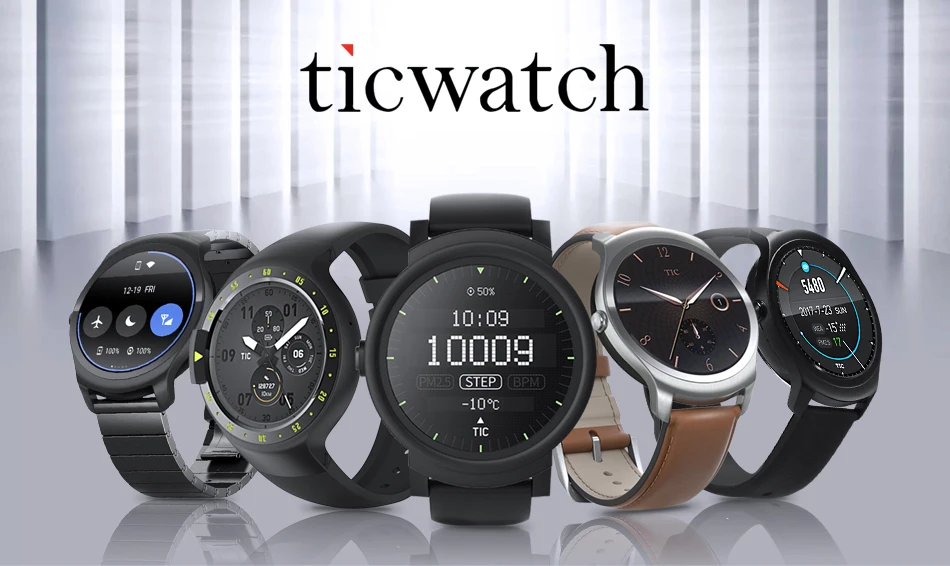 Смарт-часы оригинальные Ticwatch C2 Носите ОС Google NFC платежи Bluetooth V4.1 Встроенный gps 400 mAh монитор сердечного ритма шагомер