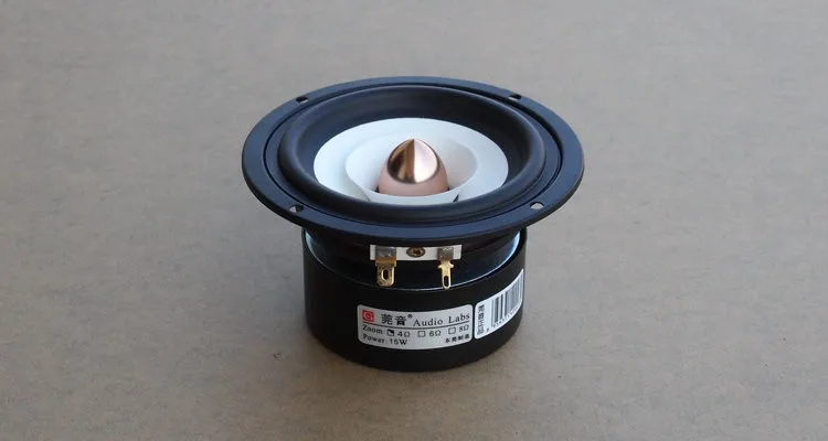 Audio Labs High Performance 4inch full range speaker 1Pair Mixed Paper Cone Aluminum Bullet 4/8ohm 25W 4