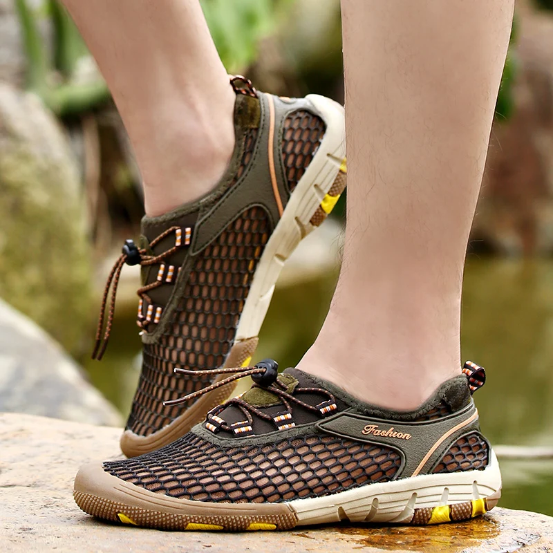 YITU Лето водонепроницаемая обувь уличная Удобная прогулочная обувь быстросохнущая пляжная обувь Нескользящая летняя спортивная обувь