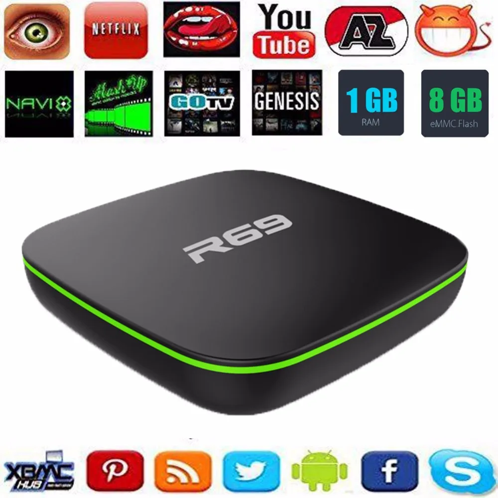 

2017 Chycet R69 Android 4.4 Smart Tv Box 1GB 8GB Quad-Core Wifi 3D 4K Media Player tv box PK X96 Set top Box