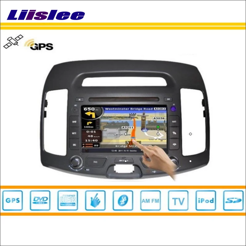 Liislee для hyundai Avante 2007~ 2010 радио CD dvd-плеер стерео IPOD с ТВ HD экран gps Nav навигационная карта навигационная мультимедийная система