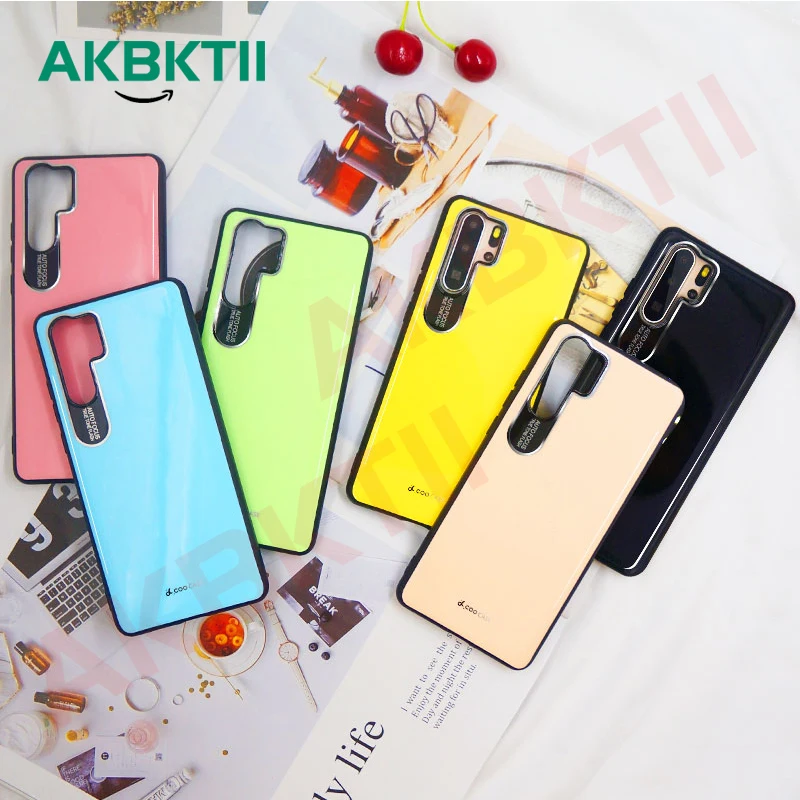 

AKBKTII candy color for huawei p30 Pro Cover luxury Plating Edge Porcelain IMD Phone Case For Huawei P30 Case coque funda