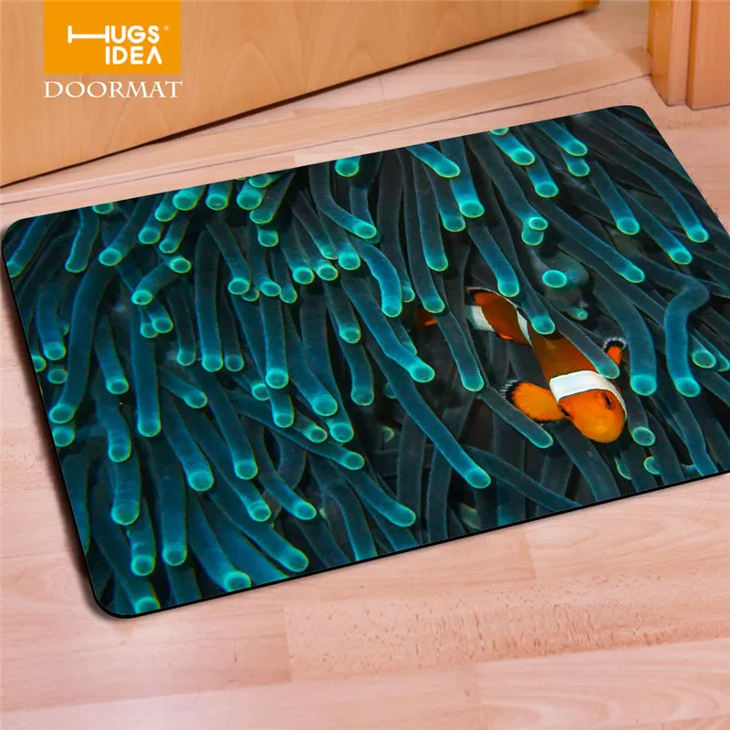 HUGSIDEA Симпатичные Рыба Золотая рыбка домашние тапочки Ковры 3D печать Tapis 40*60 см вход коврик коврики для Гостиная Спальня кухня