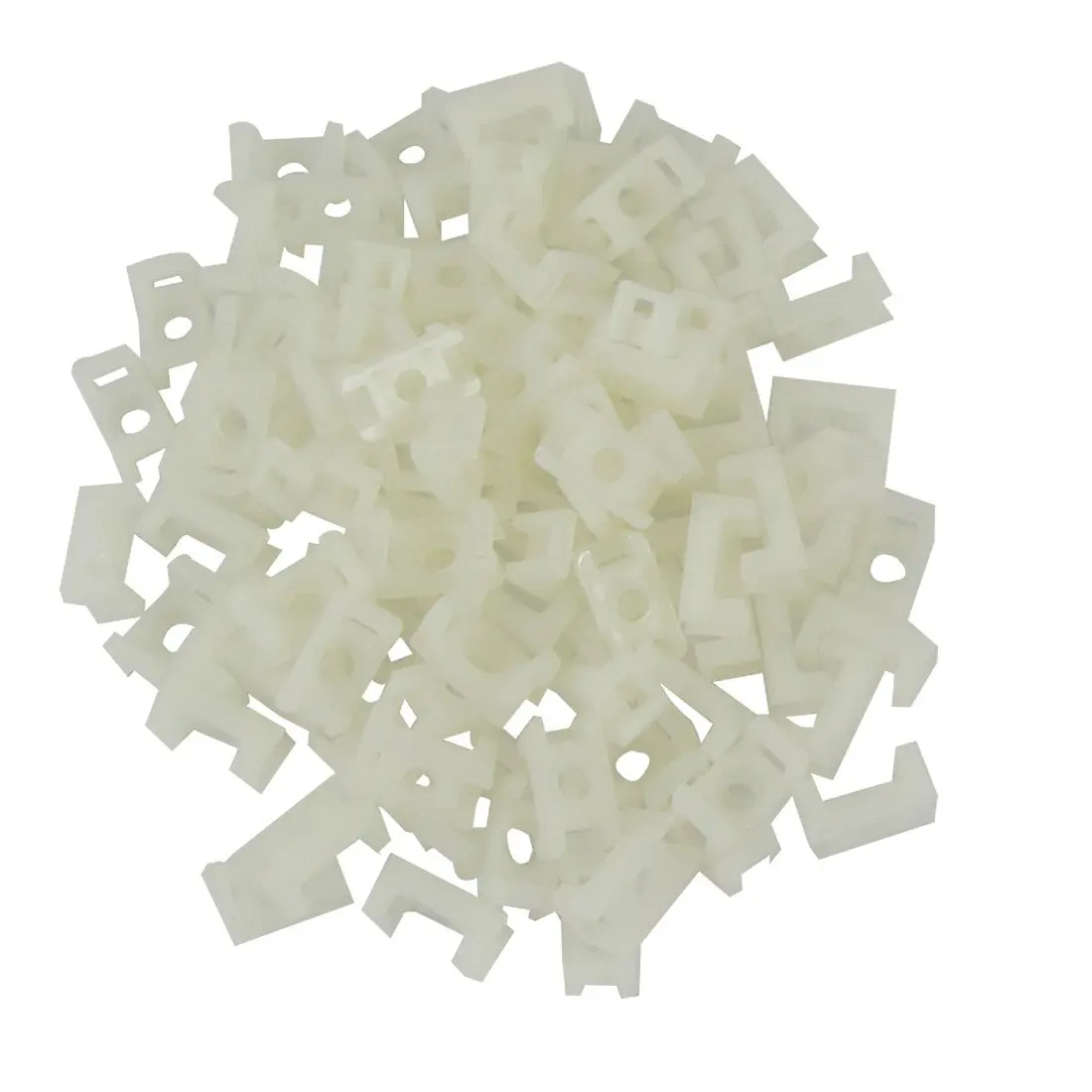 

100 Pcs 3mm Width Wire Cable Tie Holder White Plastic Mount