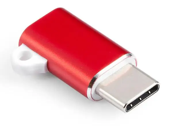 Egeedigi Thunderbolt 3 USB C к Micro USB кабель OTG type-C адаптер type C конвертер для Macbook Pro p10 p20 samsung Note 7 8 9 - Цвет: Red