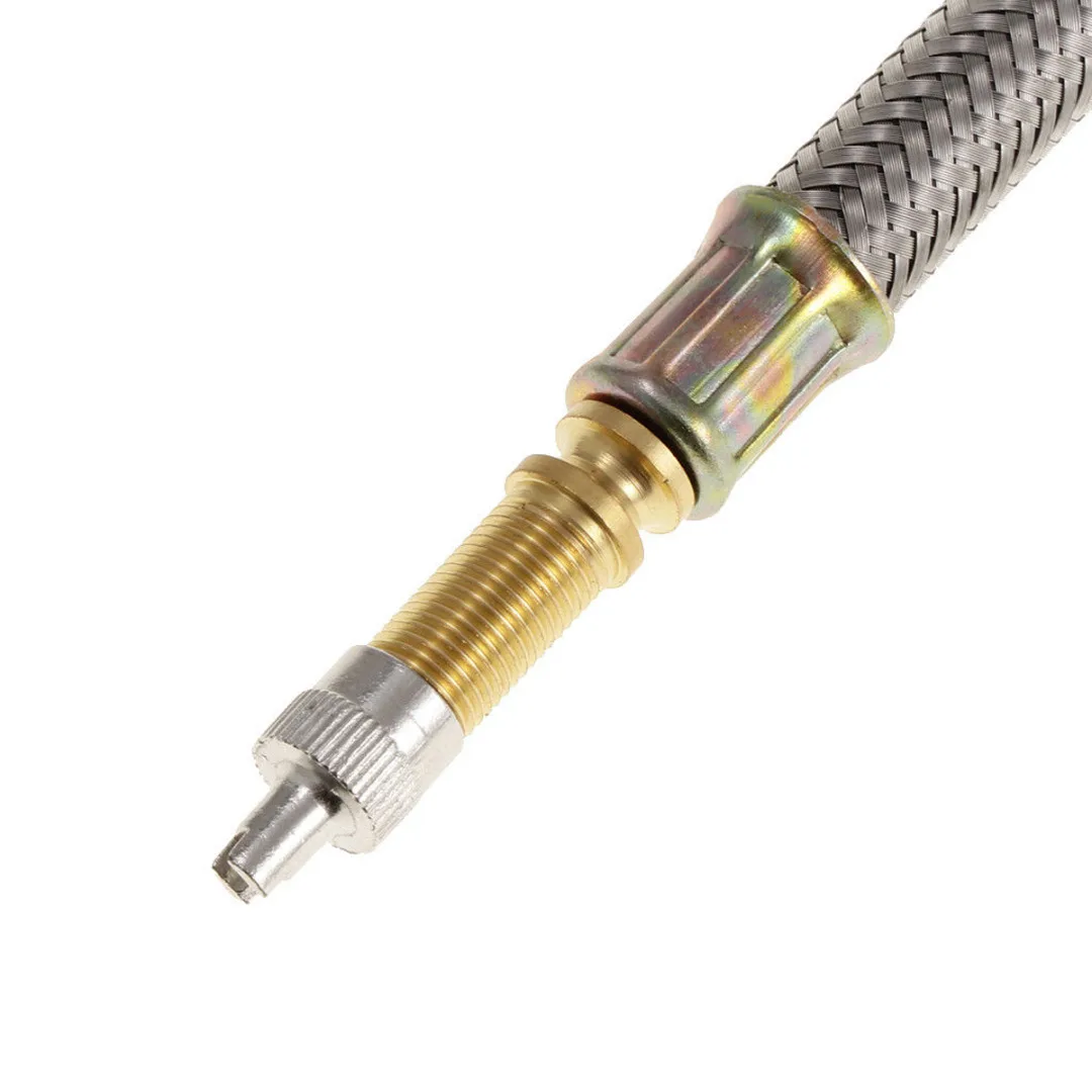 New Arrival 1pc 150mm Stainless Steel Braided Flexible Hose Car Wheels Tyre Valve Stems Extensions Tube Adapter