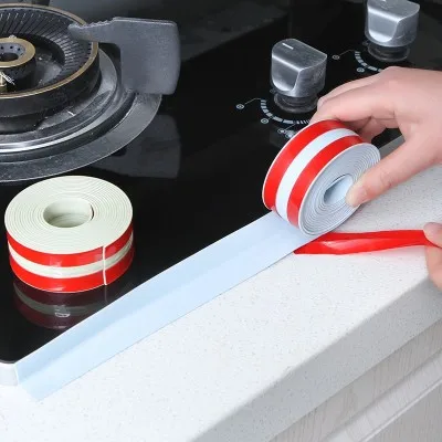 

Home Decoratio 1Roll PVC Kitchen Waterproof Mildew Tape Paste Corner Protector Stickers 260*3.1CM