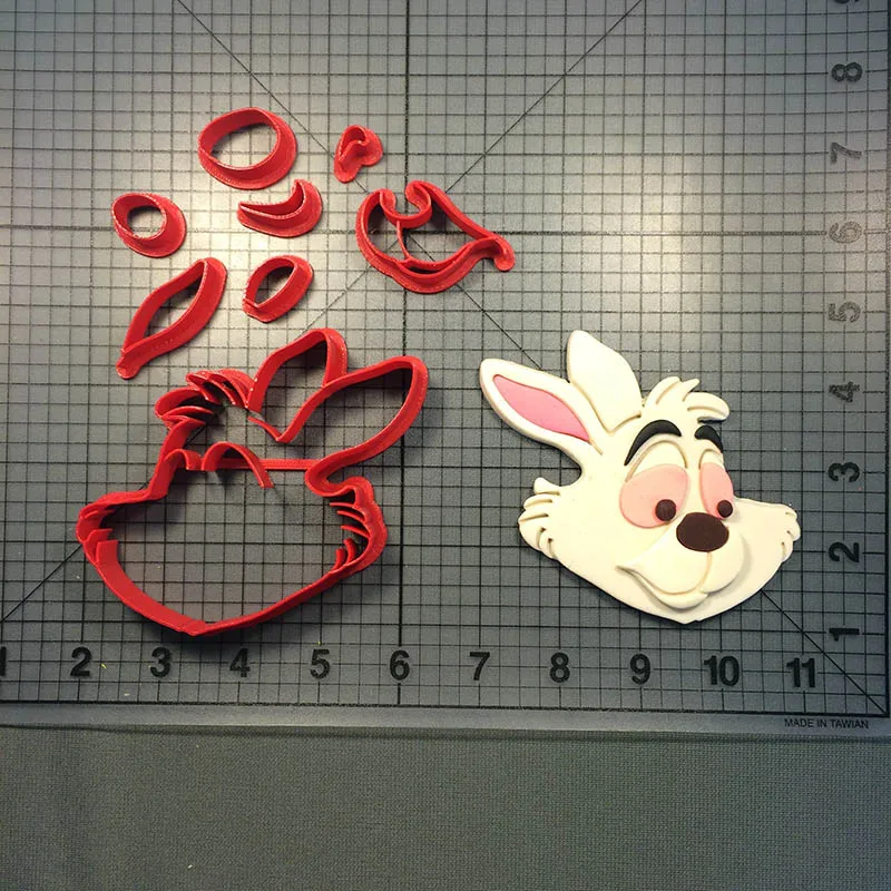 Популярный Фильм Алиса в стране чудес персонаж резак для печенья, мастики кекс Топ форма сделано 3D Печатный Чешир украшения торта инструменты - Цвет: Rabbit 4 inch N0353