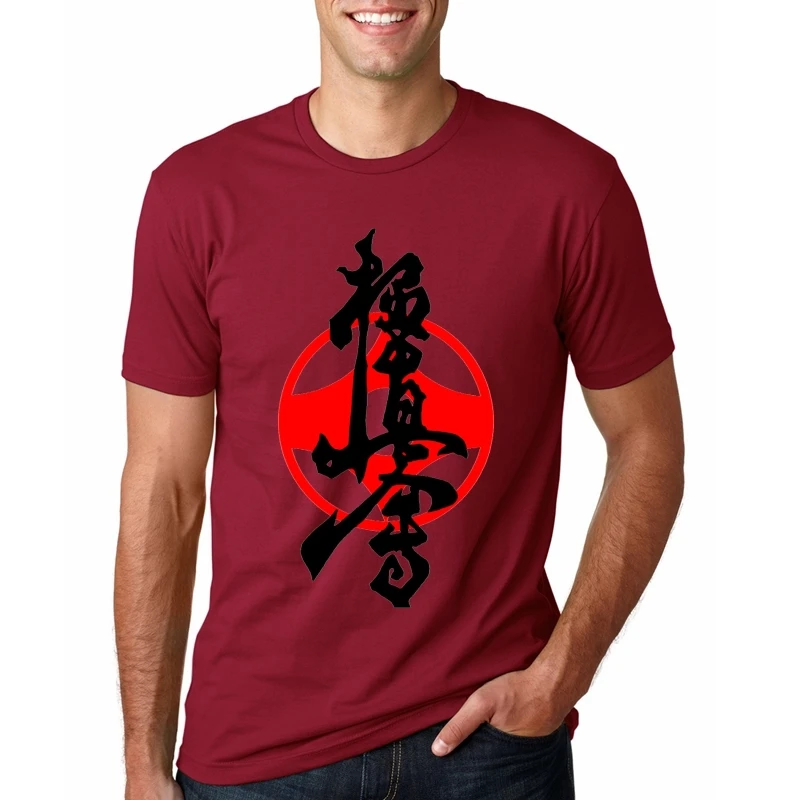 Новые летние футболки для карате Kyokushin мужские футболки с коротким рукавом для мужчин Япония футболка для карате футболки - Цвет: REDXX13708