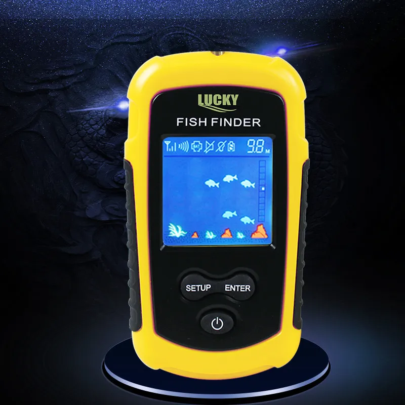  Lucky 120 meters wireless operation range Portable sonar sensor deeper Fish Finder FFCW1108-1 color