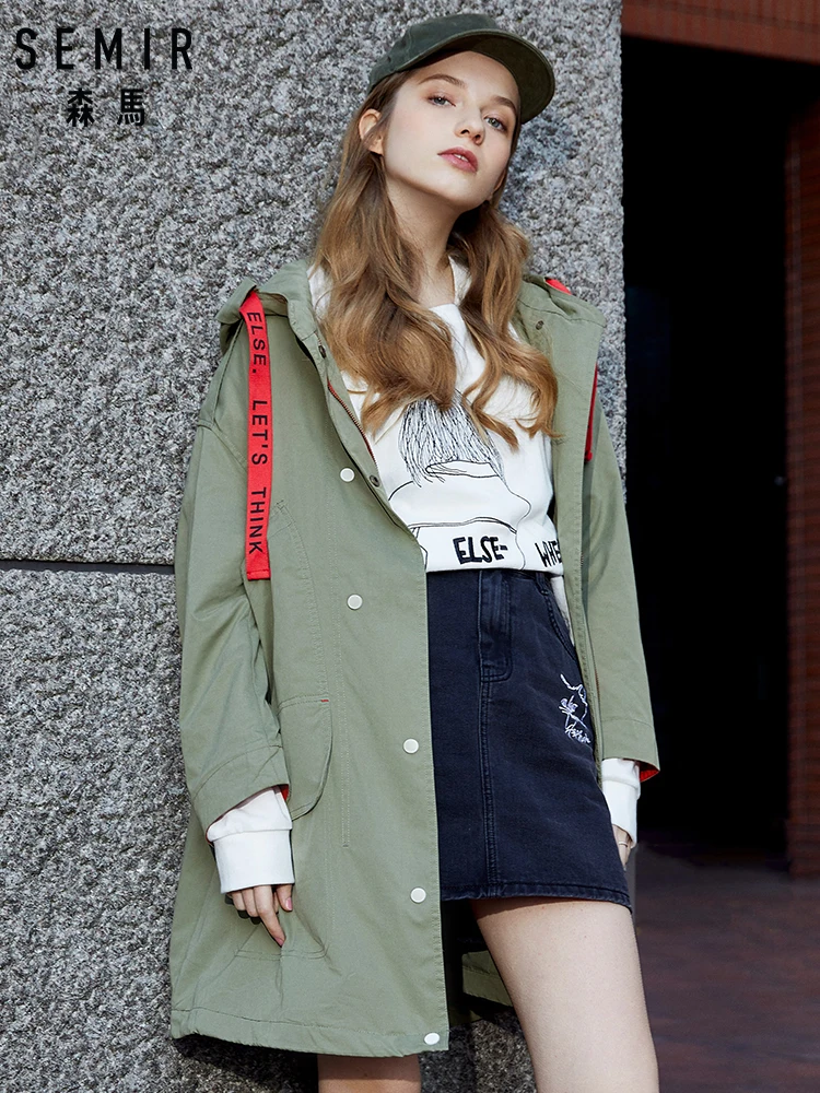 

SEMIR Women Zip Jackets Printed with Full-zip Women's Outdoor Jackets 2019 Windbreker Ribbed Cuff and Hem for Spring Autumn